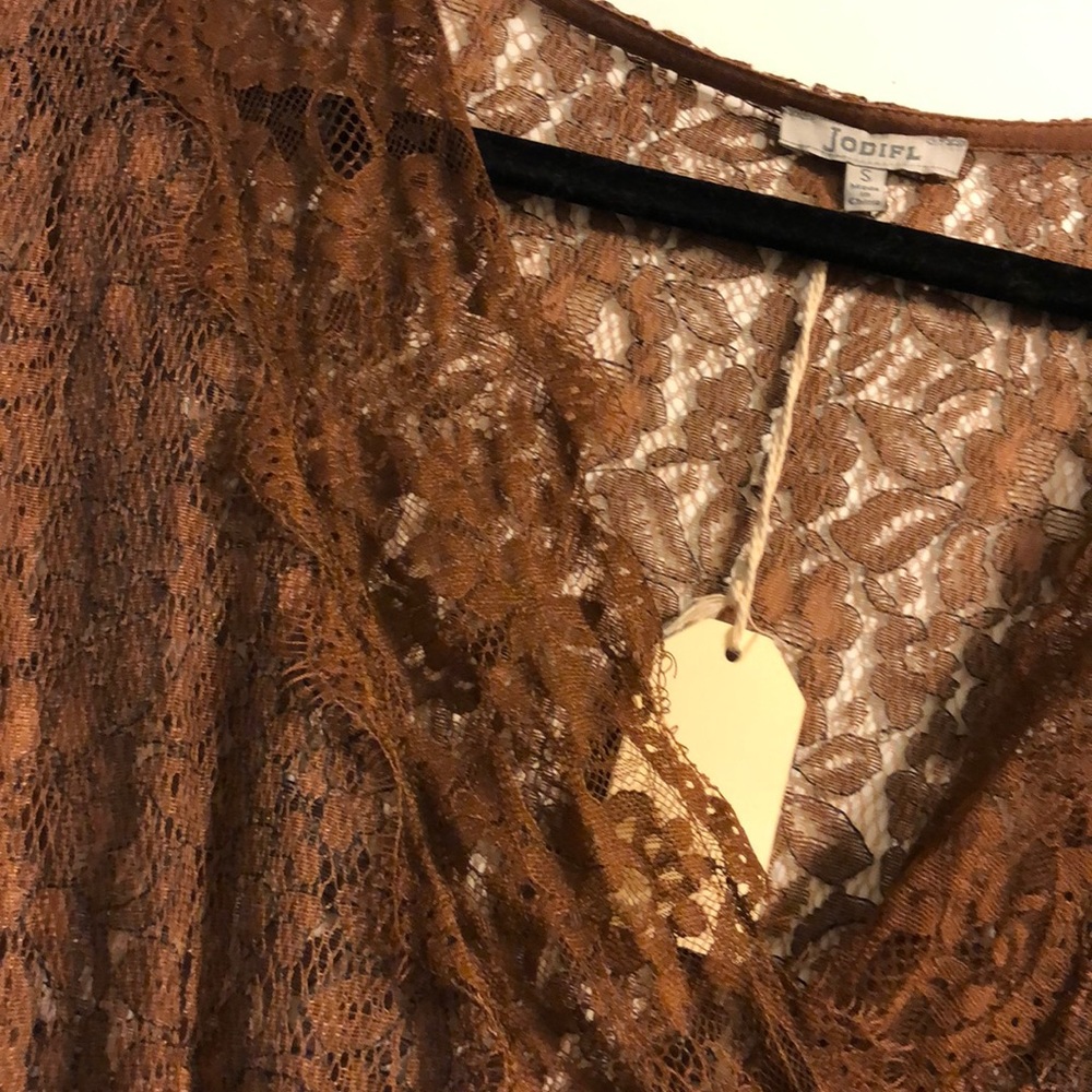 NWT Lace Brown Romper - Picture 5 of 5
